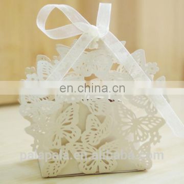 Butterfly Hollow Wedding Favour Box With Organza Ribbon Birthday Party Candy Boxes