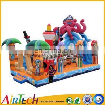 top selling inflatable cartoon city for kids, PVC Tarpaulin inflatabe fun city