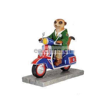 lifelike cute animal and motorbike resin figure