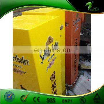 China Sell Yellow High Quality Advertising Acrylic Cube With LED Lighting For Sale