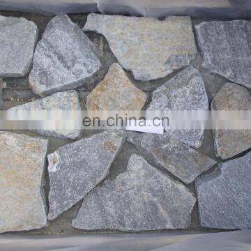 Randam flagstone of blue quartz with rust