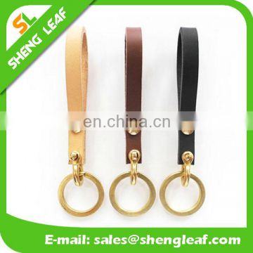 Leather car custom keychian with metal keyrings