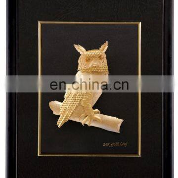 Home Decoration 24k Gold Picture Frames With 3D Owl