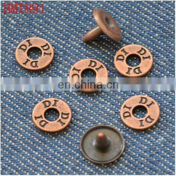 ornament fashion old copper color metallic denim rivet