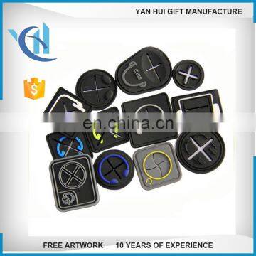 Customized made pvc rubber label with earphone port wire hole