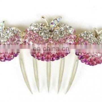 2013 newest fashion alloy rhinestone hair comb fork