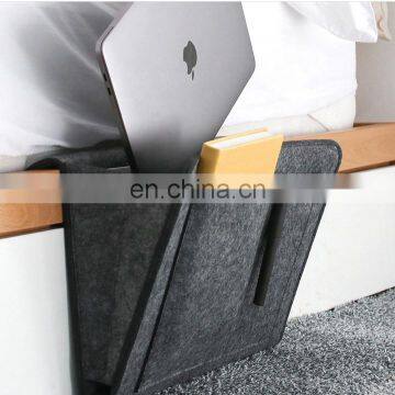 Living Room and Dormitory Felt Bedside Hanging Storage Organizer for Books Phones Tablets Accessory and TV Remote