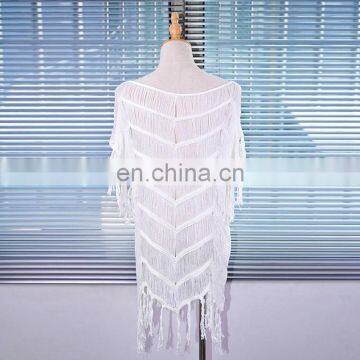Beach Cover up 2019 Crochet Pareos Tassel Women Swimwear Saida de Praia Beachwear Coverups Canga Robe de Plage Beach Dress photo-5