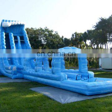 Riptide Double Lane Slip n Slide Tall Inflatable Waterslide Giant Commercial Blue Marble Water Slip and Slide photo-3