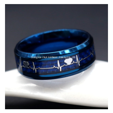 Couples Love ECG Tungsten Gold Ring