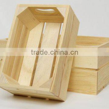 Natural Pine Wooden Storage Crate