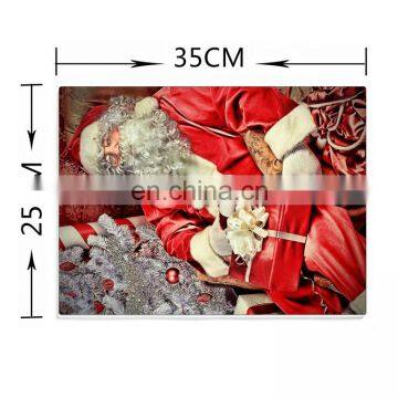 Happy Holidays Glass Red Chopping Cutting Boards