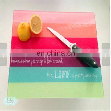 Factory price tempered glass cutting board/kitchen board heat odor stain resistant