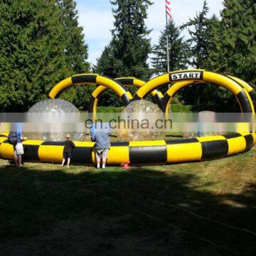 China Manufacturer Pvc Material Amusement Park Interactive Commercial Outdoor Sport Racingg Games Go Kart Inflatable Track Race