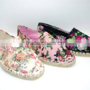 2016 china top quality made promotion lady canvas slip-on sole espadrilles