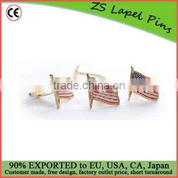 Custom quality U.S. Flag Tie Tack & Cuff Link Set