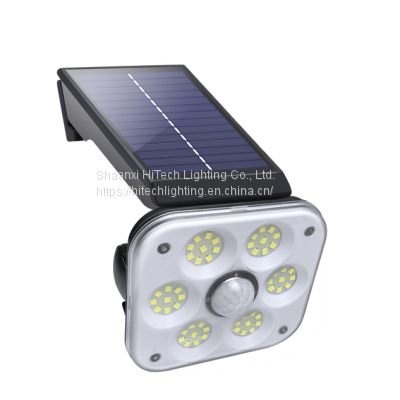 54/138 LEDs Outdoor Solar Wall Lamp Powered Sunlight 3 Heads Remote Control Waterproof LED Lamp For Garden Courtyard Street Lamp photo-4
