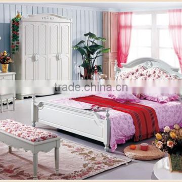 girl bed room furniture/princess single bed with flower fabric