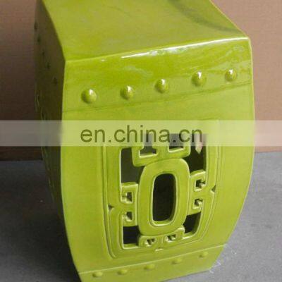 China Antique Ceramic Green Garden Stool for Indoor And Outdoor Decor