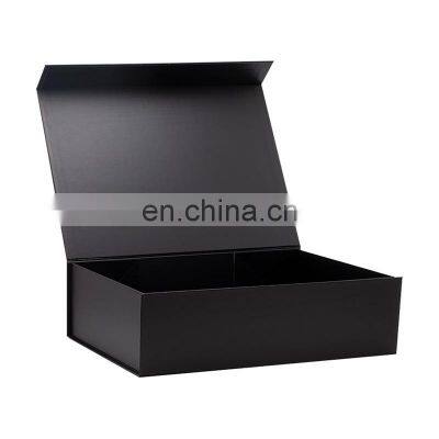 Luxury Large Plain Black Magnetic Closure Flip Top t Shirt Retail Packaging Gift Boxes photo-2