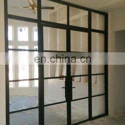 Simple Designs Modern Double Glass Front Swing Wrought Iron Door photo-5