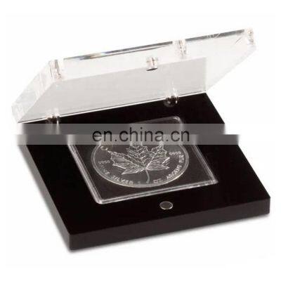 Clear Acrylic Coin Display Case Square Acrylic Coin Display Frame With Screw Holder photo-3