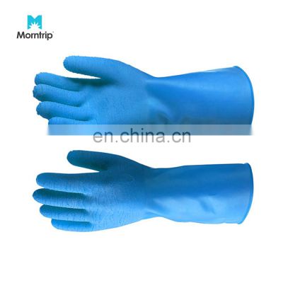 Blue High Performance Comfortable Custom Mechanic Anti-abrasion Heavy Duty Rubber Safety Working Gloves