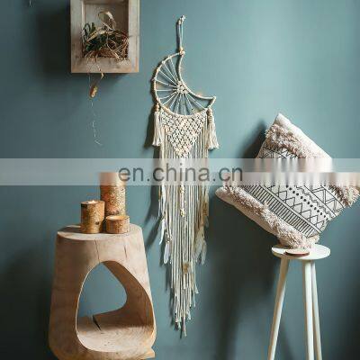 Factory Direct Sale Hanging Home Decoration Large Decorative Moon Iron Metal Wall Decor Macrame Bohimian Wall Hanging