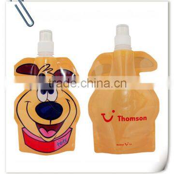 customized cartoon doggy BPA free foldable liquid bags