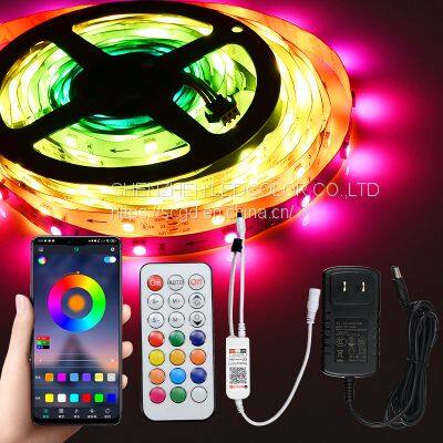 Customized SMD5050 10m Long WS2811 digital rgb LED Strip Kit LC8806 waterproof RGB 24key LED strip kit