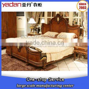 hotel bedroom furniture king size high back designer wooden bed frame                        
                                                                                Supplier's Choice