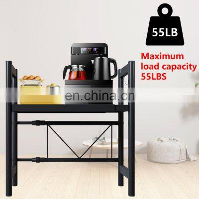 Adjustable Household Microwave Oven Rack High Quality Carbon Steel Layered Shelf Kitchen Appliance Storage Organizer photo-4