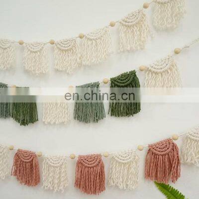 New Arrival Macrame Garland, Colorful Macrame Bunting, Boho Banner Decor, Teen Room Decor Wholesale photo-4