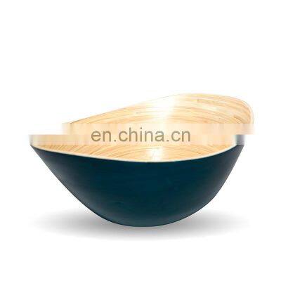 Large Spun Bamboo Salad Bowl, Handmade Lacquer Serving Bowls Customized Color Cheapest Wholesale Hot Product