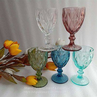 300 ml High Quality Colored Stemware And Reusable Wine Glass Goblet For Wedding Event