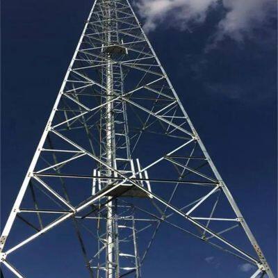 Telecom Tower Three  Legged Galvanized Angle Steel Communication Radio Tower