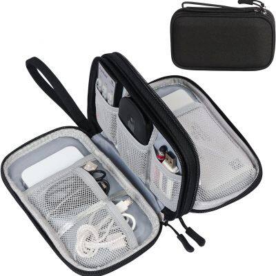 Travel Portable Waterproof Double Layers All-in-One Storage Bag For Cord, Charger, Phone, Earphone