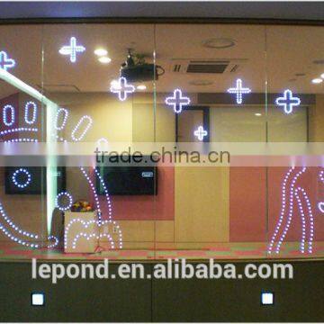 CE approved Tempered Glass/Smart glass with LED light for Restaurant wall