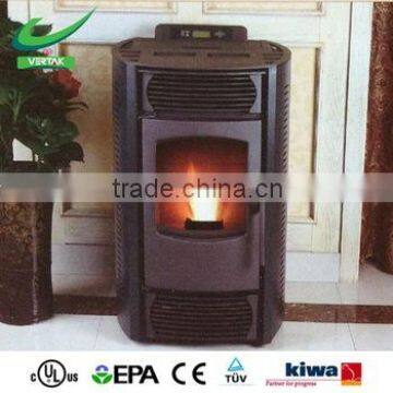 Indoor standing pellet burner fireplace