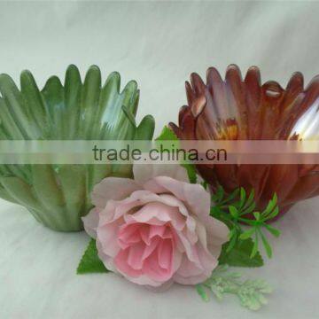 flower shape glass candle holder