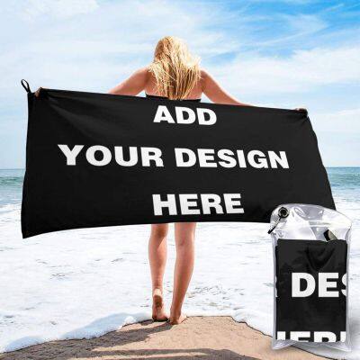 Custom Beach Towel Personalized Add Your Image Text Microfiber Bath Throw Towel