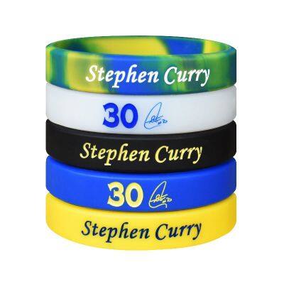 Manufacturer Debossed Ink Filled Custom Silicone Wristband Basketball Fan Design Bracelet Durable Smoothly Sport Rubber Band