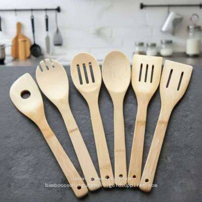 6pcs eco bamboo cooking spoons set,bamboo wood utensils Wholesale