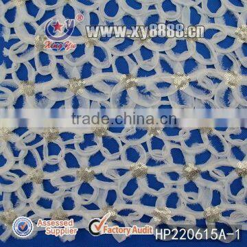 lace fabric with beads wholesale in China