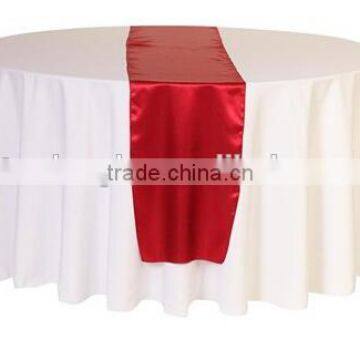 red wedding satin table runner