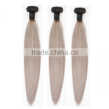 Ombre Human Hair Extensions 1b/grey body wave straight 2 tone ombre gray human hair