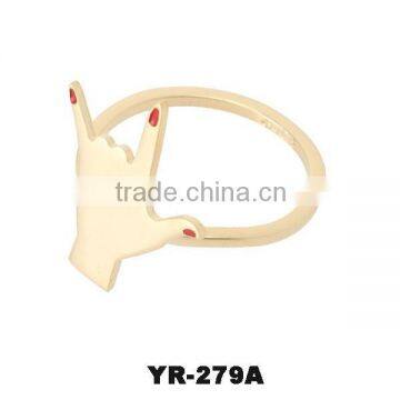 New Product Gold Plated Jewelry Palm Shaped Fashion Ring