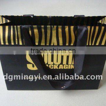 Luxury Black Paper Shopping Bag, customer design packaging bags