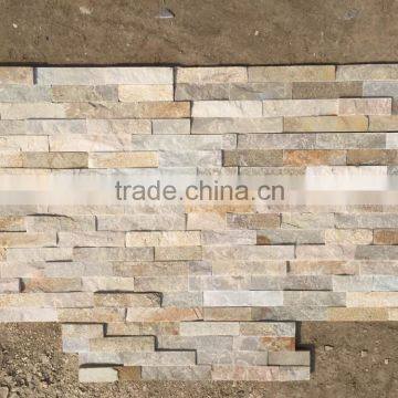 yellow stone wall cladding Z shape