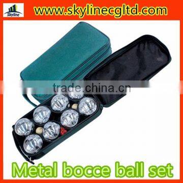 Iron metal lawn bowls / bocce ball set with handy carry bag